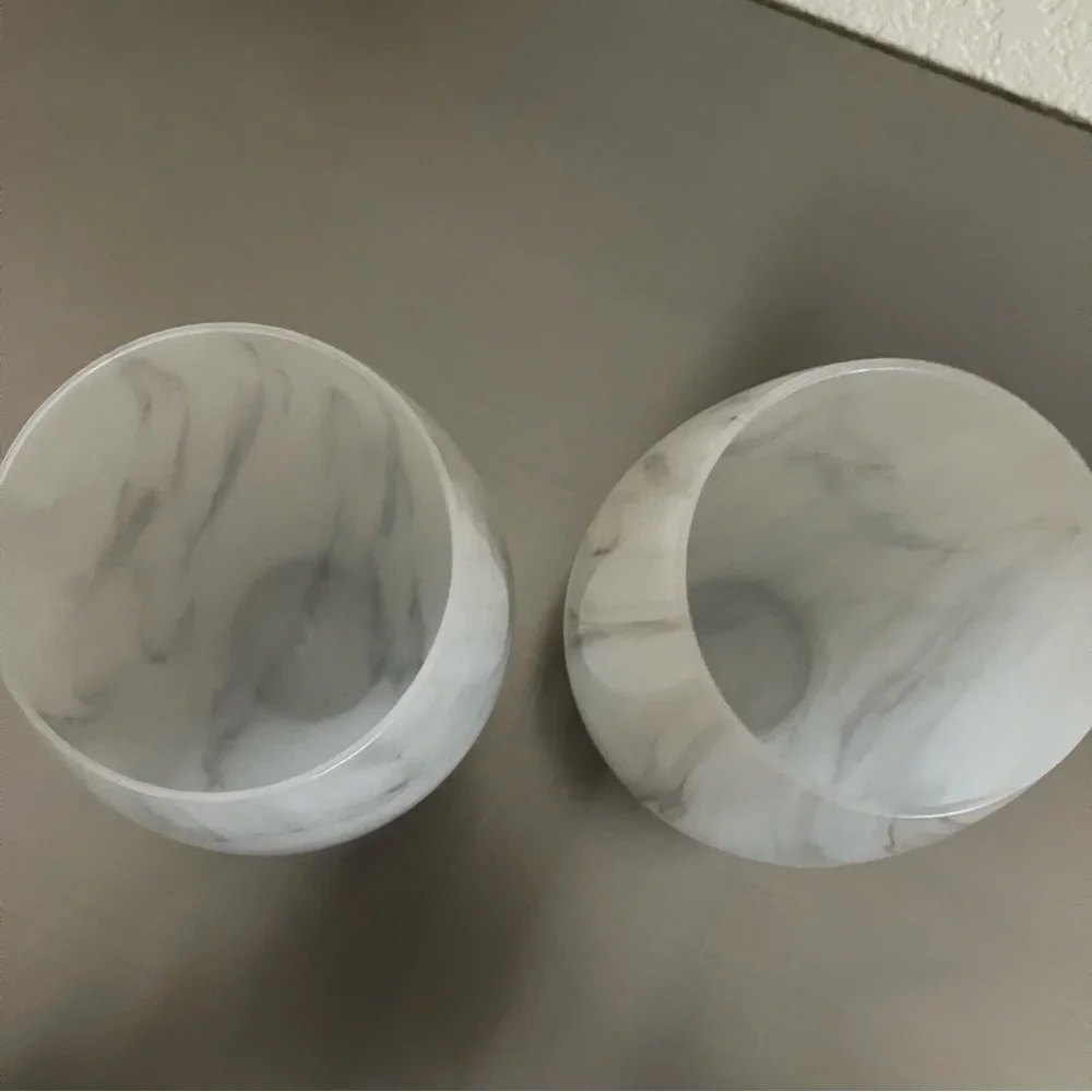URBAN OUTFITTERS UO 18 oz Marble Stemless Wine Glass in Gray - Set Of 2